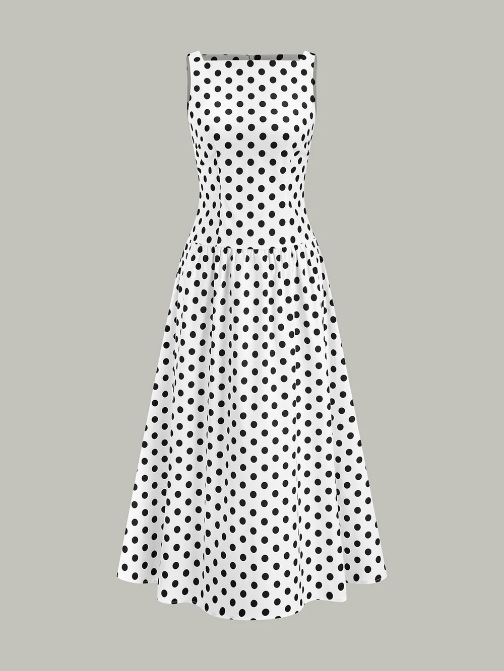 COMMENSE Polka Dot Sleeveless Maxi Dress - size Small